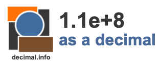1.1e+8 as a decimal 1.1e+8 as a decimal
