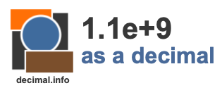 1.1e+9 as a decimal