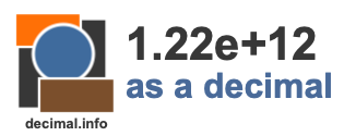 1.22e+12 as a decimal 1.22e+12 as a decimal