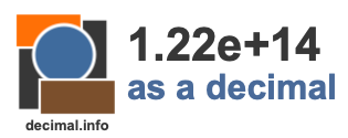 1.22e+14 as a decimal 1.22e+14 as a decimal