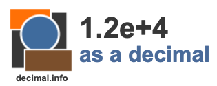 1.2e+4 as a decimal 1.2e+4 as a decimal