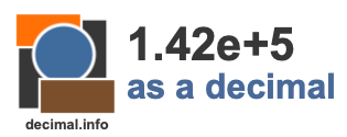 1.42e+5 as a decimal 1.42e+5 as a decimal
