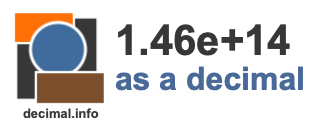 1.46e+14 as a decimal 1.46e+14 as a decimal