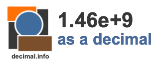 1.46e+9 as a decimal 1.46e+9 as a decimal