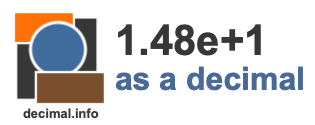 1.48e+1 as a decimal 1.48e+1 as a decimal