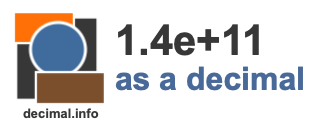1.4e+11 as a decimal 1.4e+11 as a decimal