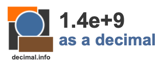 1.4e+9 as a decimal