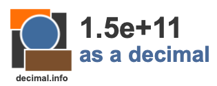 1.5e+11 as a decimal 1.5e+11 as a decimal