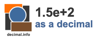 1.5e+2 as a decimal