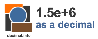 1.5e+6 as a decimal