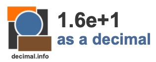 1.6e+1 as a decimal 1.6e+1 as a decimal