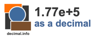 1.77e+5 as a decimal