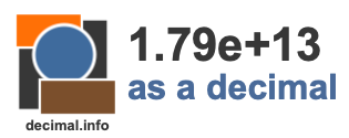 1.79e+13 as a decimal 1.79e+13 as a decimal