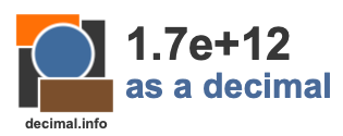 1.7e+12 as a decimal 1.7e+12 as a decimal