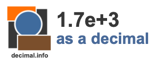 1.7e+3 as a decimal 1.7e+3 as a decimal