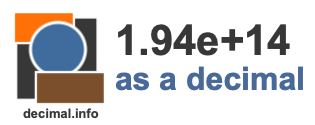 1.94e+14 as a decimal