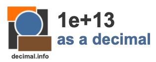 1e+13 as a decimal 1e+13 as a decimal