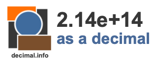 2.14e+14 as a decimal 2.14e+14 as a decimal