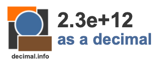 2.3e+12 as a decimal