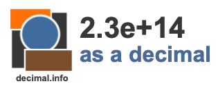 2.3e+14 as a decimal