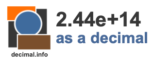 2.44e+14 as a decimal