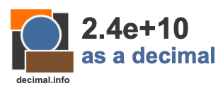 2.4e+10 as a decimal 2.4e+10 as a decimal