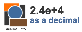 2.4e+4 as a decimal 2.4e+4 as a decimal