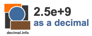 2.5e+9 as a decimal