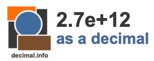 2.7e+12 as a decimal 2.7e+12 as a decimal