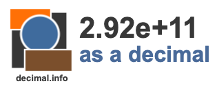 2.92e+11 as a decimal