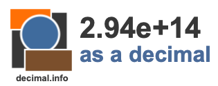 2.94e+14 as a decimal