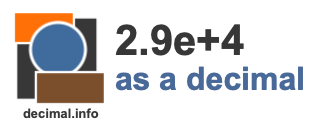 2.9e+4 as a decimal 2.9e+4 as a decimal