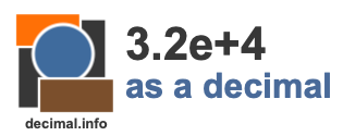 3.2e+4 as a decimal 3.2e+4 as a decimal