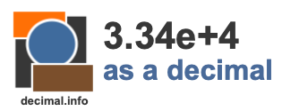 3.34e+4 as a decimal 3.34e+4 as a decimal