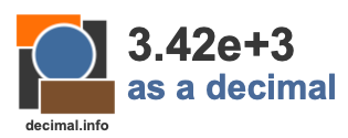 3.42e+3 as a decimal