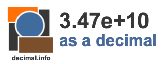 3.47e+10 as a decimal 3.47e+10 as a decimal