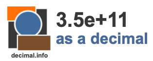 3.5e+11 as a decimal 3.5e+11 as a decimal