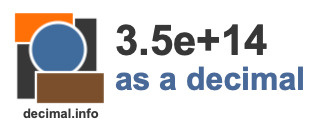 3.5e+14 as a decimal 3.5e+14 as a decimal