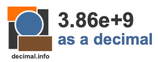 3.86e+9 as a decimal