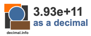 3.93e+11 as a decimal
