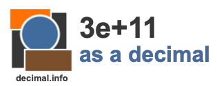 3e+11 as a decimal 3e+11 as a decimal