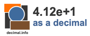 4.12e+1 as a decimal 4.12e+1 as a decimal