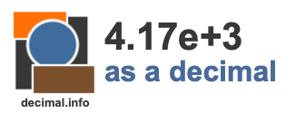 4.17e+3 as a decimal 4.17e+3 as a decimal