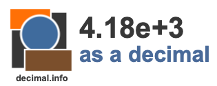 4.18e+3 as a decimal 4.18e+3 as a decimal