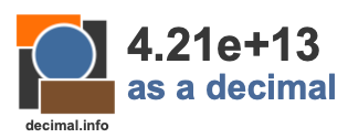 4.21e+13 as a decimal