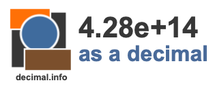 4.28e+14 as a decimal 4.28e+14 as a decimal