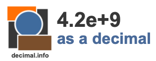 4.2e+9 as a decimal 4.2e+9 as a decimal