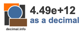 4.49e+12 as a decimal 4.49e+12 as a decimal