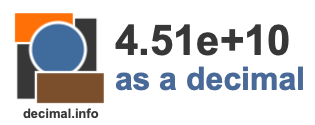 4.51e+10 as a decimal 4.51e+10 as a decimal