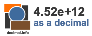 4.52e+12 as a decimal 4.52e+12 as a decimal